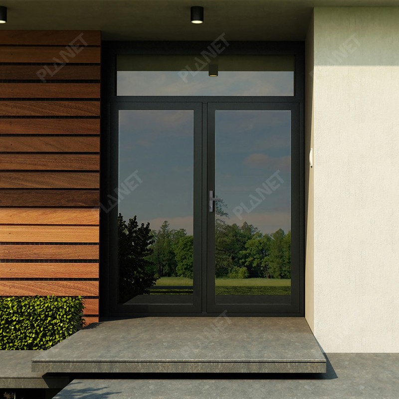 Custom Commercial Entry French Doors Glass Double Front Aluminum Door Exterior Patio French Doors Modern Gate Design for Home
