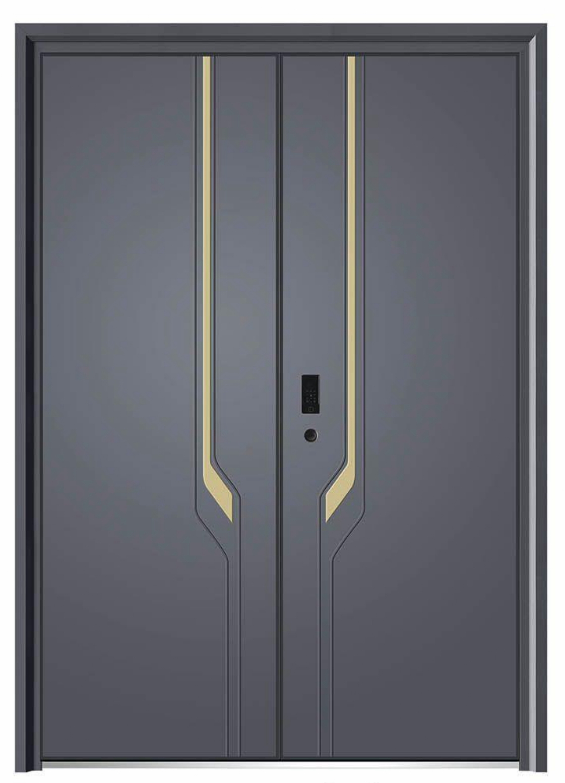 American Standard Intelligent Lock Swing Entrance Door Aluminum Material Villa Gate Modern Safety Fire Prevention Outer Door