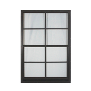 Durable Aluminum Alloy Single-Hung Windows Vertical Sliding Shed Design with Hanging Curtain and Fiberglass Screen Netting