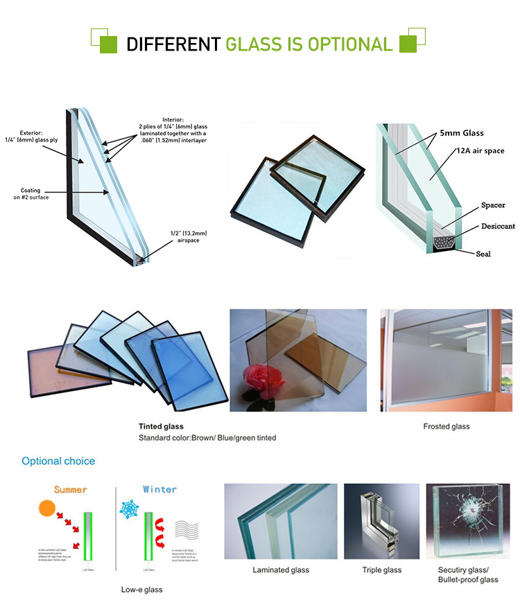 Modern Anti-Theft Aluminium Sliding Doors and Balcony Windows AS2047 Horizontal Design with Louver Curtain Tinted Glass Screen