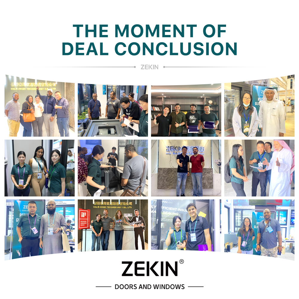 ZEKIN UK Project Villa CE Certified Aluminum Window Front Entry Door Tempered Glass Energy Efficient Picture Panoramic Window