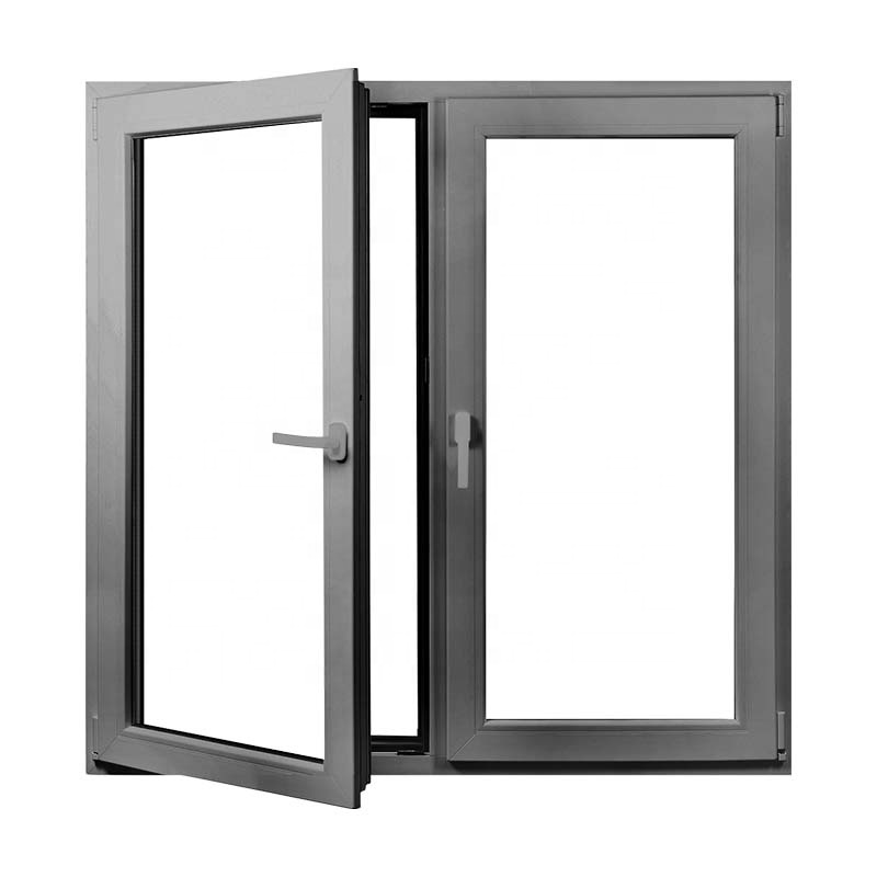Customize Black Modern Shatterproof Hurricane Resistant Window Noise Proof Aluminum French Window Insert Design and Door