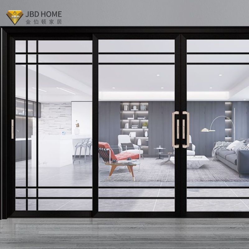 Custom Thermal Break Heavy Duty Aluminum Sliding Door Windproof Tempered Double Glazed Glass Sliding Doors For Houses