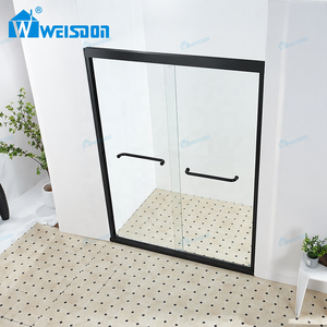 Matte Black Framed Double Sliding Shower Door