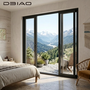 Minimalist Black Aluminum Alloy Sliding Doors with Tempered Glass for Bedroom Bathroom Kitchen Outdoor Waterproof
