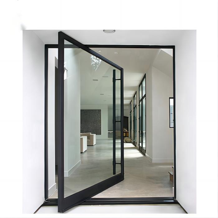 Modern Pivot Front Doors for Houses Aluminum Frame Glass Pivot Door