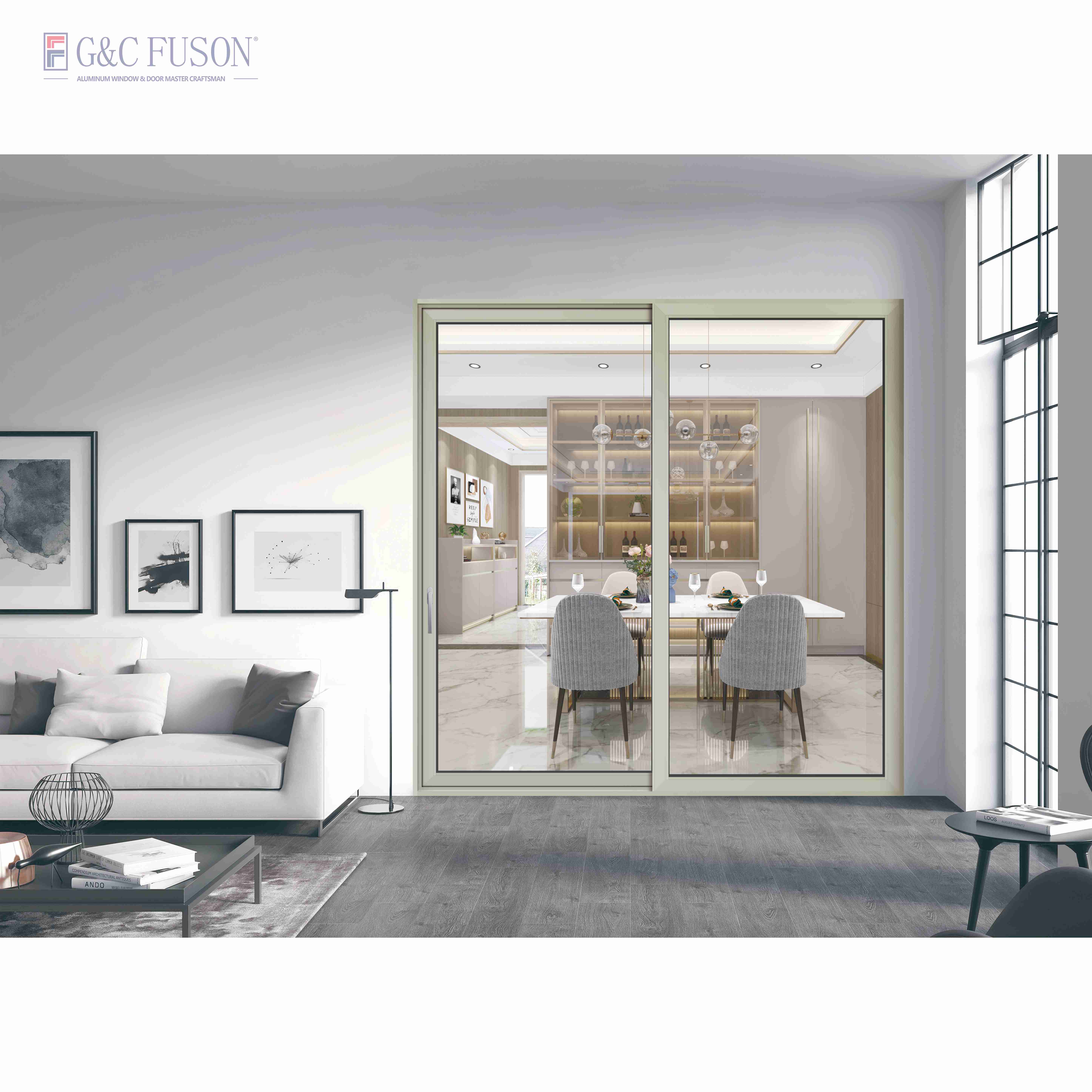 Simple Design City Style Residential House Commercial Heavy Duty Thermal Break Automatic Sliding Door Aluminum Patio Glass Door