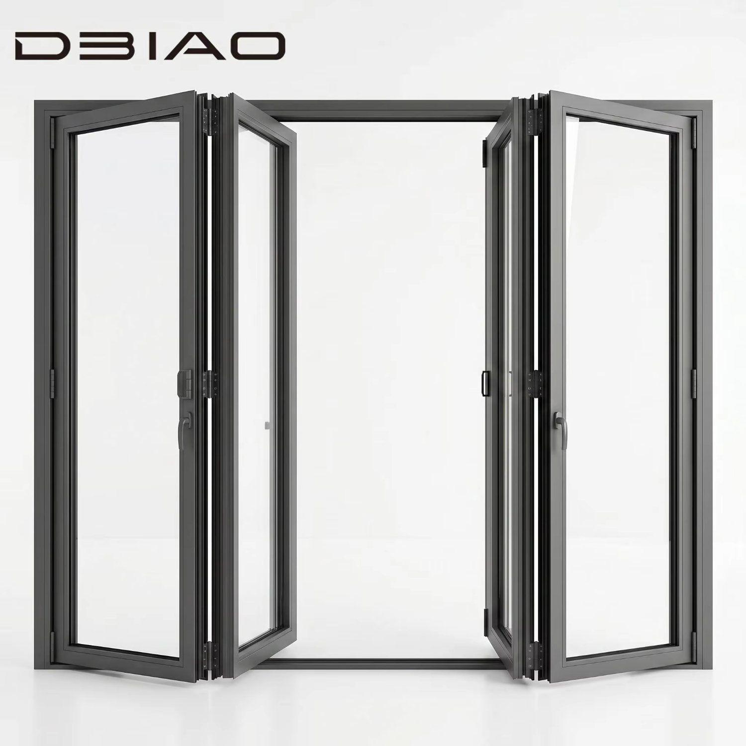 DBIAO Luxury Modern Slim Frame Aluminum Folding Door Double Glazed for Exterior Entry Hotel & Mall Use