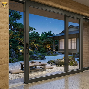 NFRC Large Aluminum Sliding Glass Door Hurricane Rated Aluminum Frame Exteriors Patio Design Sliding Glass Doors for Home