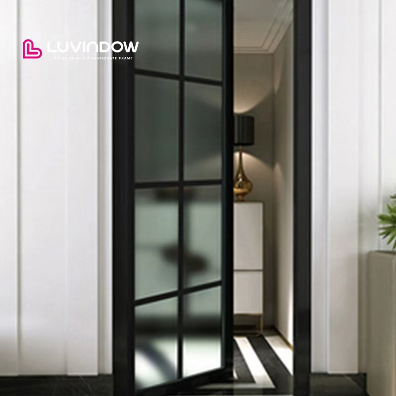 Double Tempered Glass Narrow Frame Aluminum Material 48 Inches French Doors Entry Doors