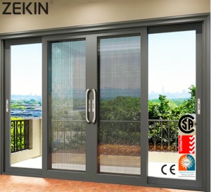 Sliding Door Project Engineering Customization Double Tempered Glass NFRCAS2047 Energy Efficient Panoramic Aluminum Sliding Door