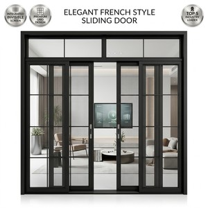 Modern Minimalist Interior Partition Sliding Door Aluminum Alloy Frame