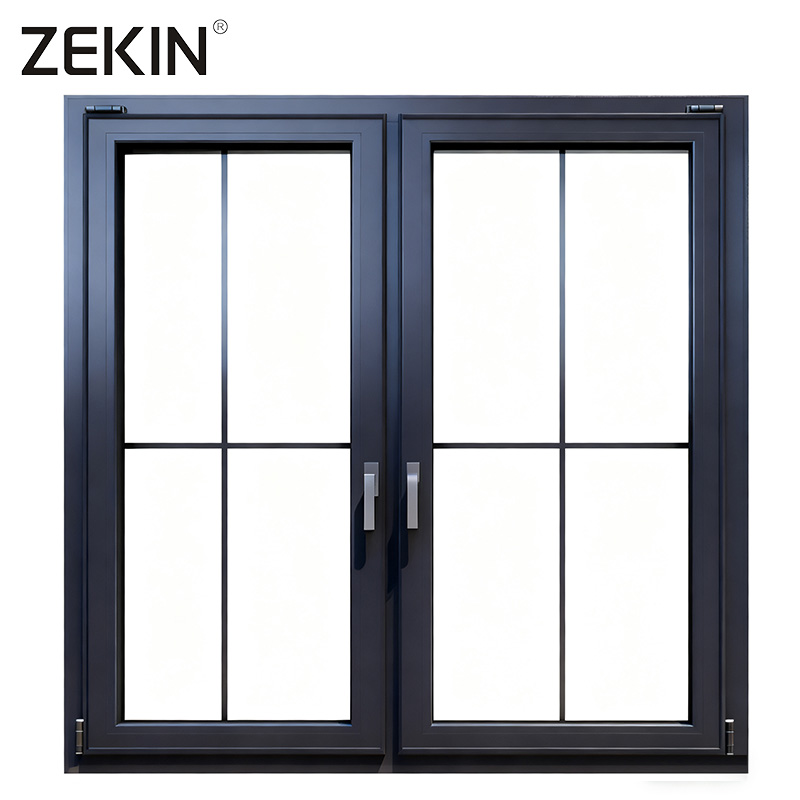 ZEKIN NFRC AS2047 Hurricane Proof Wind Resistant Double Glass windows Aluminum Outward Swing Casement Window USA House Villa