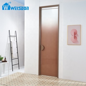 SGCC Hotel Matte Black Bronze Coffee Brown Aluminum Alloy Framed Pivot Door