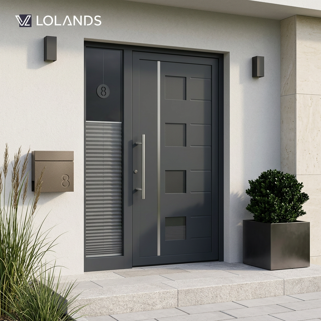 Lolands Custom Modern Aluminum Armored Door Custom Color Size Entry Door for Home Kitchen Supermarket