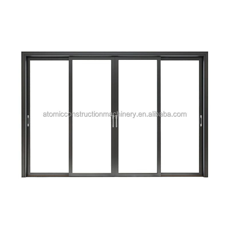 Modern Design Aluminum Sliding Door Double Tempered Glass Soundproof Waterproof Thermal Insulation for Apartment Mall Use