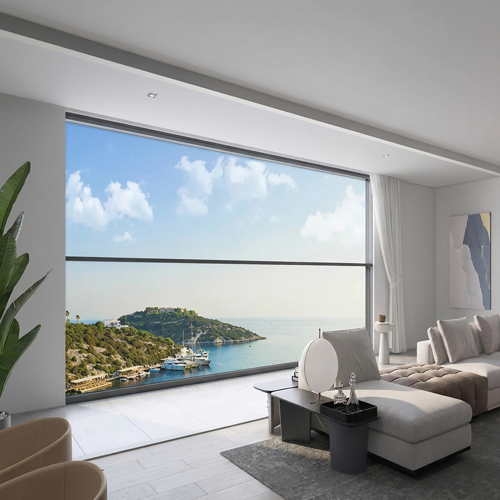 Black Aluminum Alloy Smart Electric Lifting Sliding Window Large Glass Roof Window for House