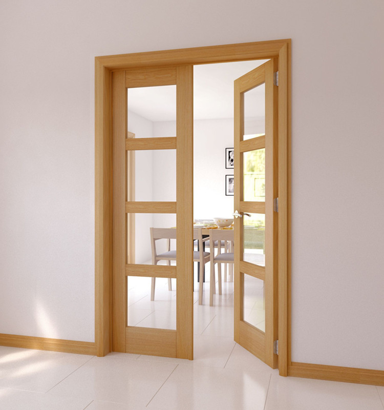French Open Aluminum Alloy Steel Glass Door Double Entry Side Opening Modern Graphic Design For Hotel Exterior Finished Surface