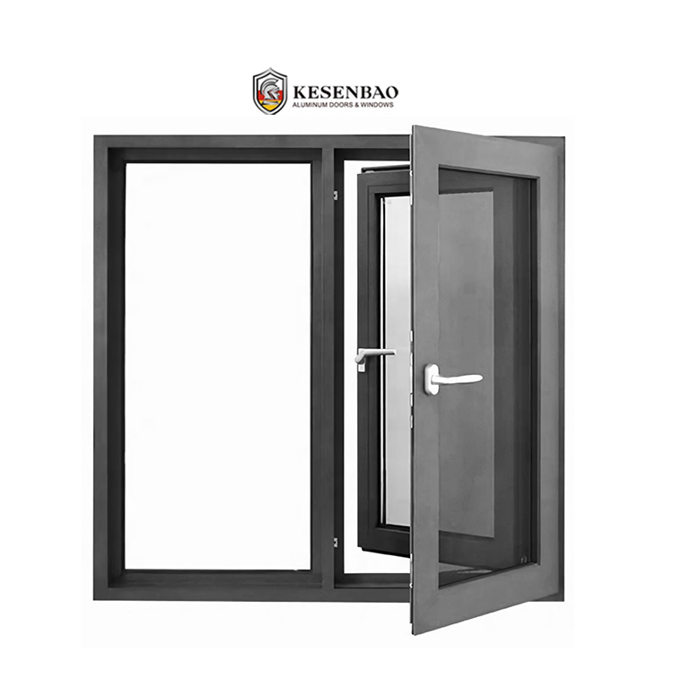European Style Thermal Break Aluminum Casement Window Triple Glazed Soundproof UV Protected For Modern Residential Building