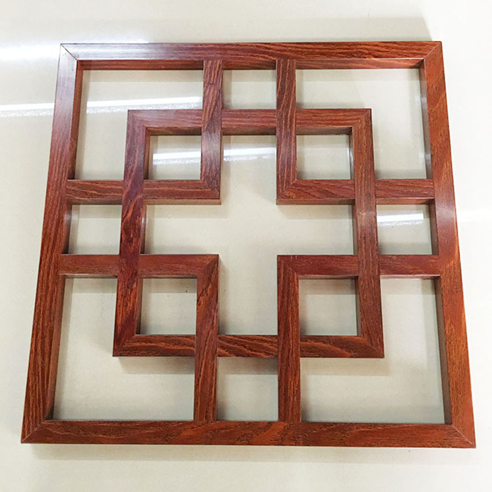 Custom Chinese-style Aluminum Door &amp; Window Lattice, Wood Grain Color Aluminum Window Grilles For Ancient Building Decoration