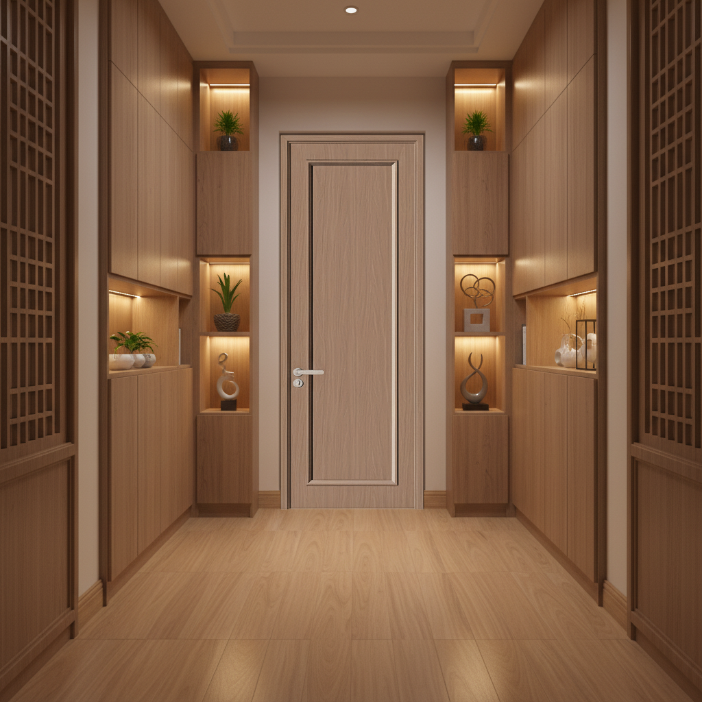 Silent Aluminum Wood Door with Bespoke Wood Grain Color Customization | Chinese Style Soundproof Room Door