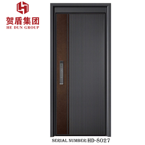 Cast Aluminum Exterior Doors Minimalist Ripple Security Doors for Houses Moisture Resistance Courtyard Hotel