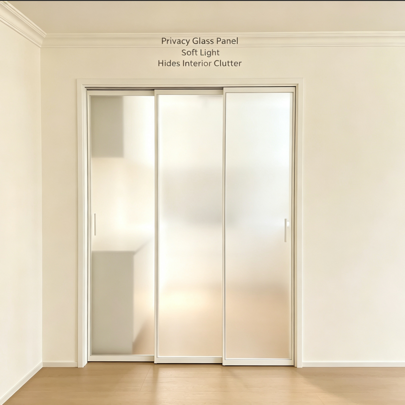 Fiber frame triple sliding glass door aluminum alloy suitable for apartment wardrobe and balcony and indoor space partition