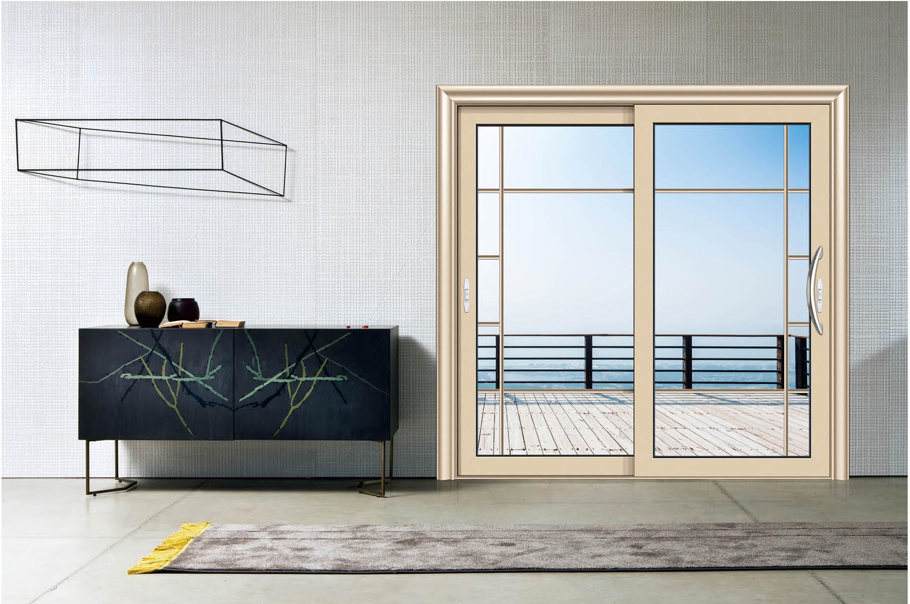 Factory Customization Balcony Openings Panoramic Door Aluminum Track Insulated Glass Heavy Sliding Door