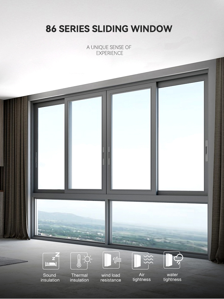 86 series sliding window structure