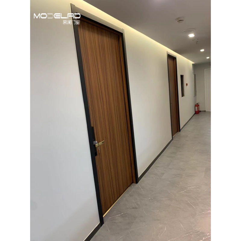 Modern Style Aluminum Wooden Door French Interior Door for Apartment Buildings Ecological Residence Door Factory Direct