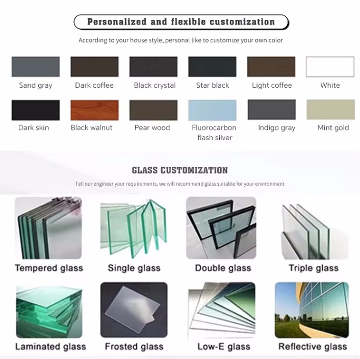 ZEKIN American Style Aluminum Outward Opening Awning Window with Double Glass NFRC AS2047 Hurricane Impact Swing Window