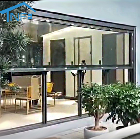 Aluminium Folding Glass Aluminum Bifold Porch Guillotine Window Fold up Guillotine windows