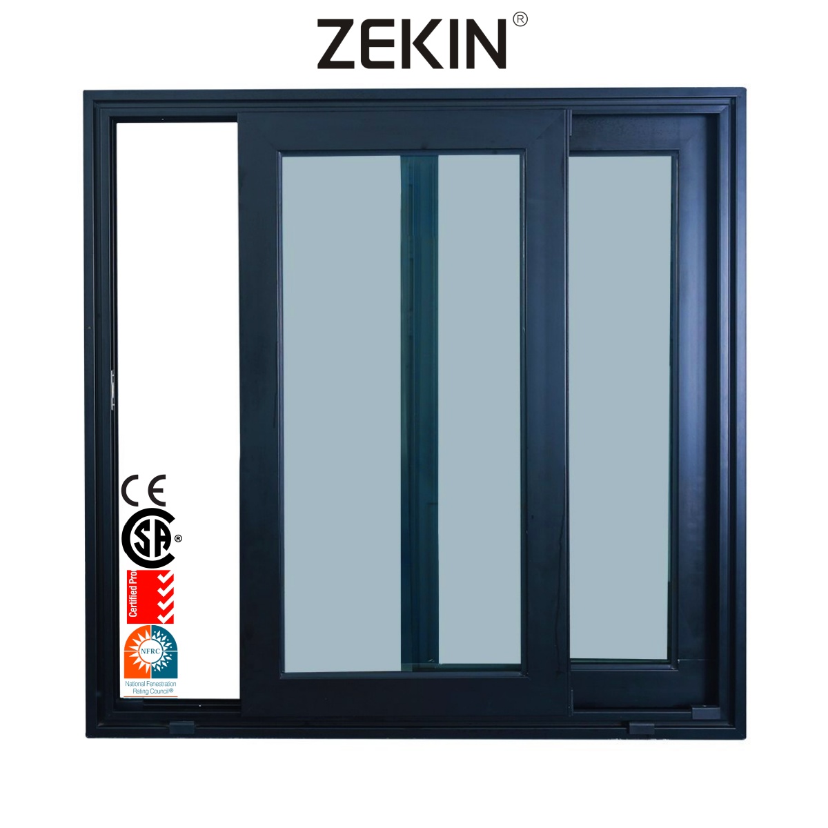 ZEKIN Modern Aluminium Laminated Glass Window Blackout Sound Absorbing Sliding Windows Steel Frame for Master Bedrooms Living