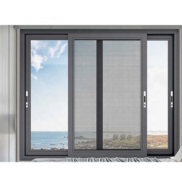 JBD Custom-made Modern Horizontal Sliding Folding Screen Double Tempered Glass Foshan Aluminum Alloy House Building Windows