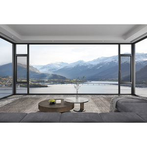 Custom-made Minimalist Swing Soundproof Insulated Thermal-break Aluminum Alloy Bay-window Doors/windows for Home-use Living Room