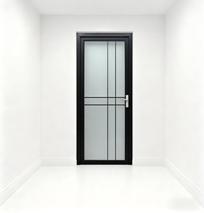 Aluminum Alloy Waterproof Finished French Design Bathroom Toilet Door with Frosted Glass and Aluminum Frame