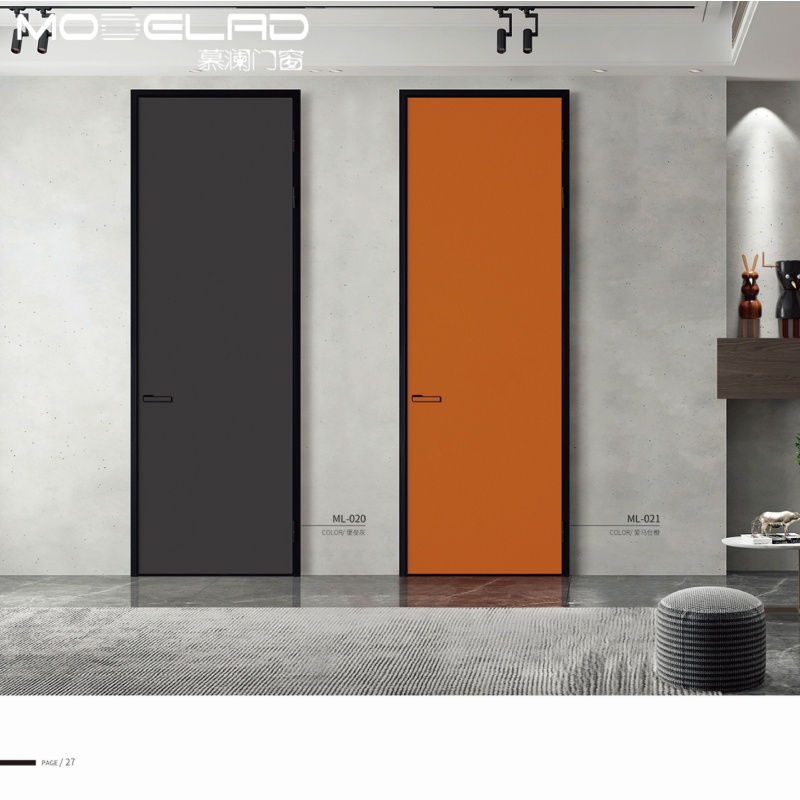 Modern Style Aluminum Wooden Door French Interior Door for Apartment Buildings Ecological Residence Door Factory Direct