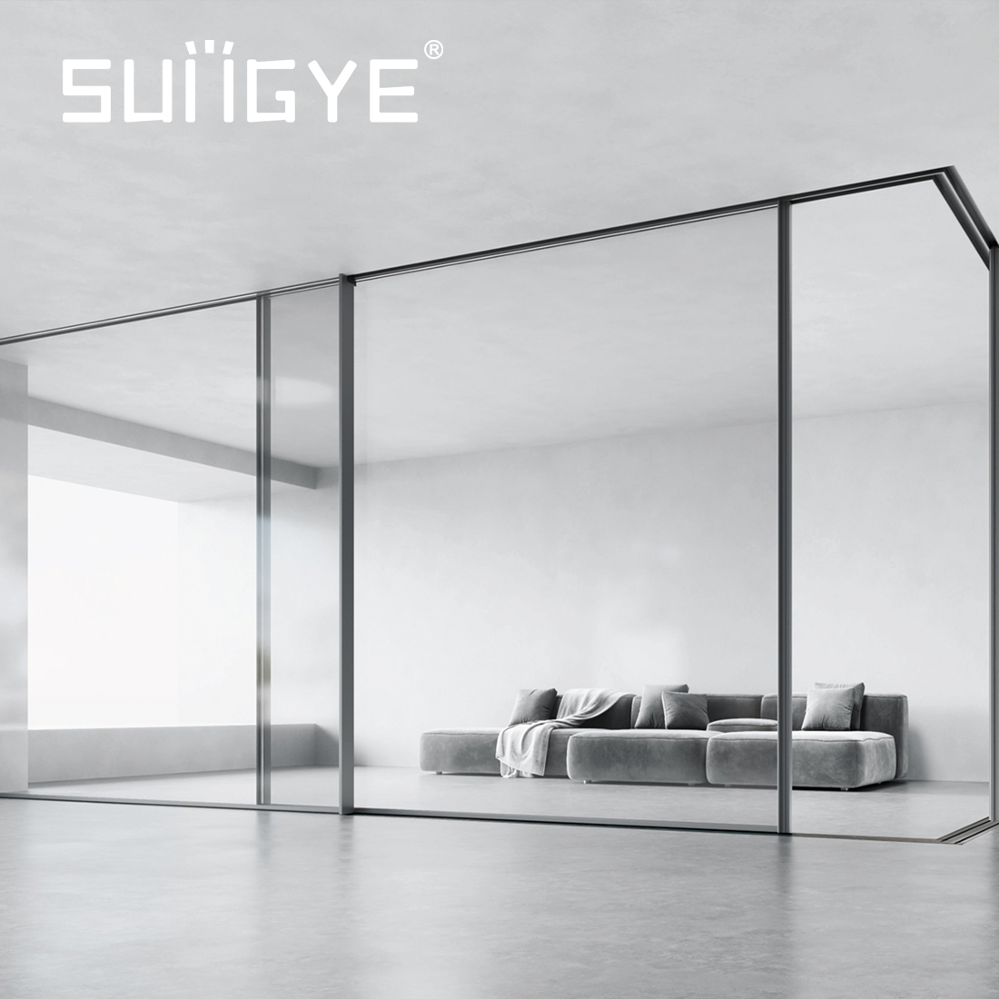 SUNGYE AS2047 Custom Villa House Project Slide Doors Hurricane Proof Black Aluminum Frame Sliding Doors Front Entry Glass Doors