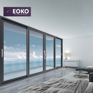 EOKO NFRC Certified Aluminum Sliding Door Heavy Duty 4 Panel Panoramic Ocean View Balcony Sliding Door for Beachfront Villa