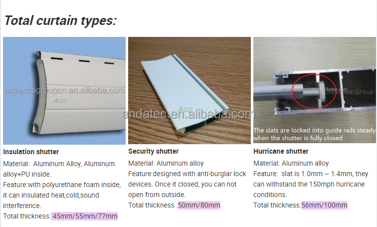 Shutter Material Selection