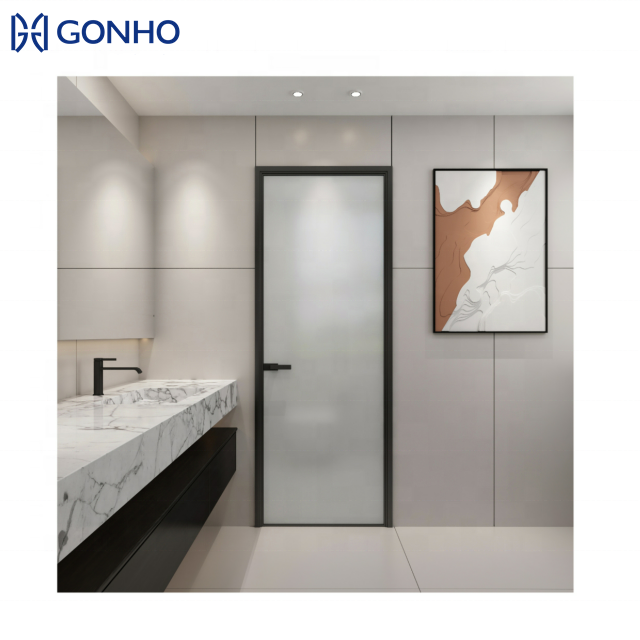 GONHO Outdoor Aluminum Single Swing Door Apartment Bathroom Waterproof Soundproof Casement Doors