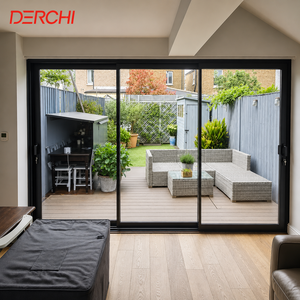 Soundproof Energy Saving Aluminium Sliding Door Price Tempered Glass Patio Glass Sliding Door