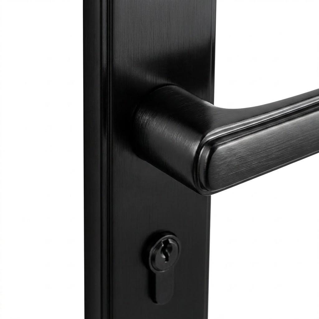 French Grid Aesthetics Pre Finished Black Interior Exterior Durable Aluminum Slim PVC French Door for Modern Home Villa