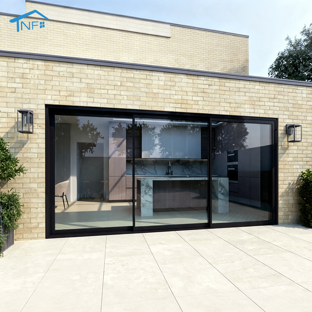 Glass Aluminum Doors Customized Stainless Steel SLIDING DOORS Modern Aluminium Profile Wall Exterior Villa Partition Doors NF