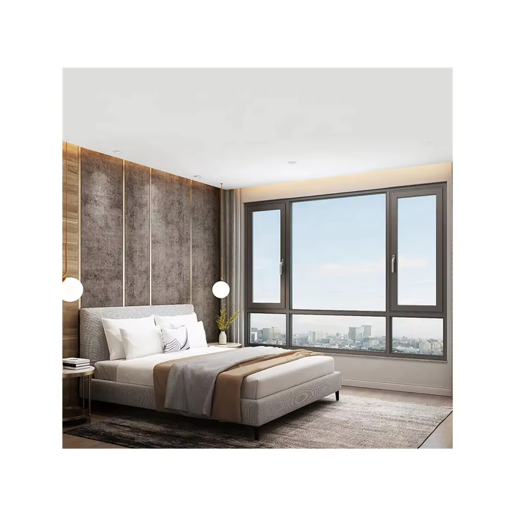 Fuson Nfrc Certificated Energy-Efficient Window Hurricane Impact Aluminum Wood Composite Frame Casement Windows With Crank