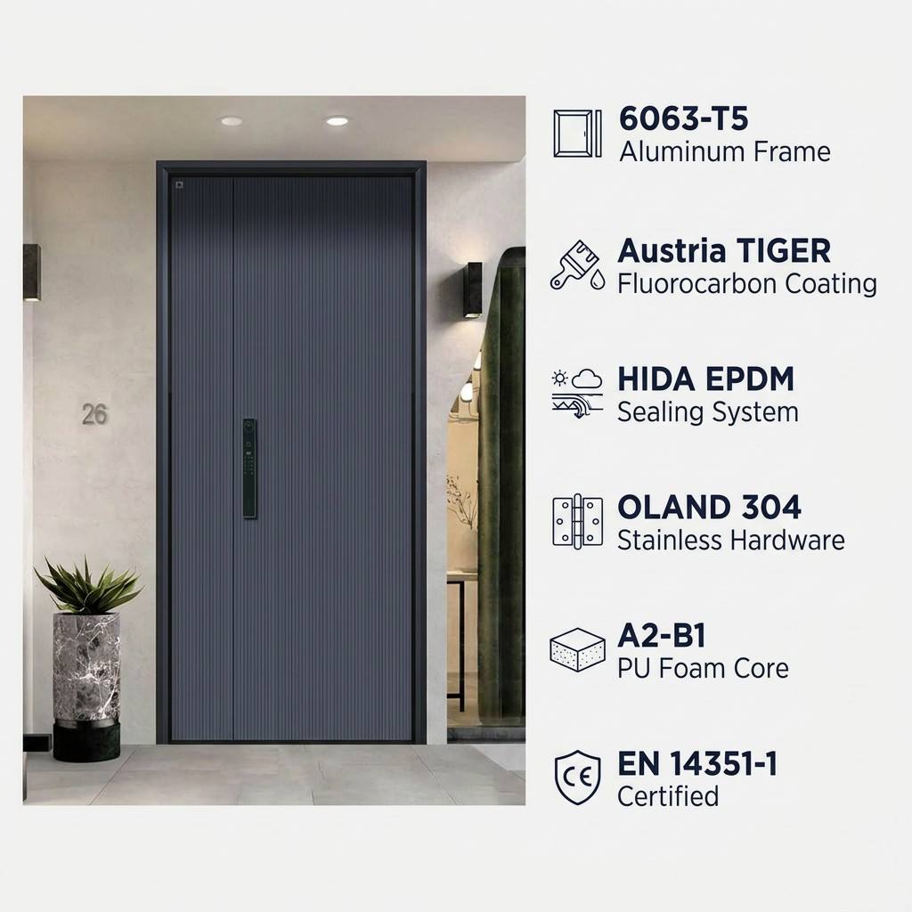 3mm All-Aluminum Minimalist Doors, Custom Size, Style &amp; Color Contemporary Decor Door Minimalist Aluminum Door