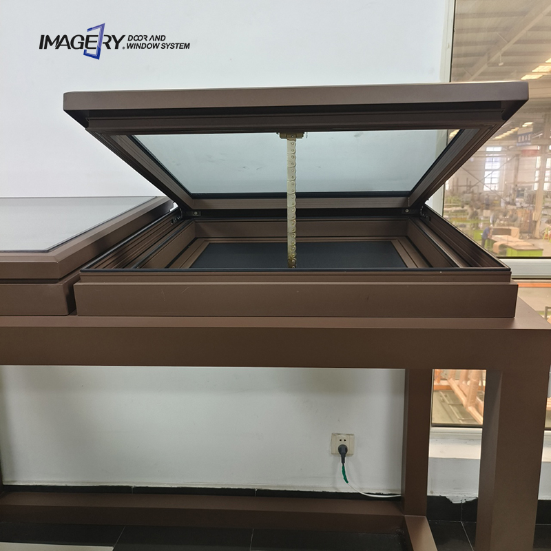 Customized Aluminum Electric Skylight Windows Waterproof Automatic Opening Sunshade for Roof Sunroom