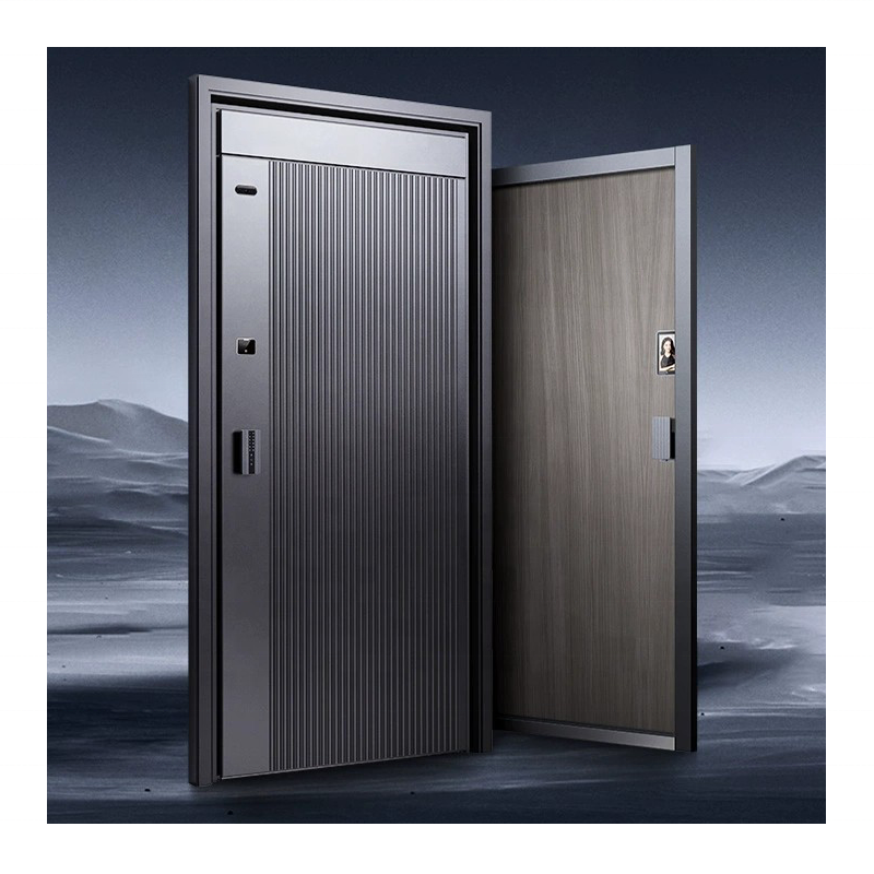 SJUMBO Customization Modern Commercial Security Double-Layer Aluminium Swing Exterior Entrance Smart Door