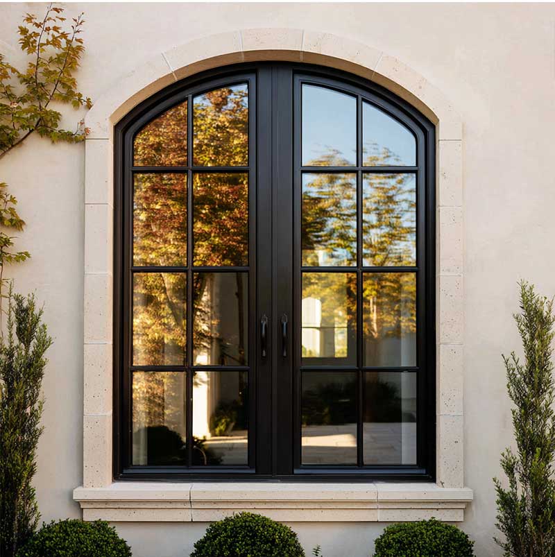 Sunnysky French Casement Window AAMA Standard Glass Hurricane Proof Premium Villa House Courtyard Ways