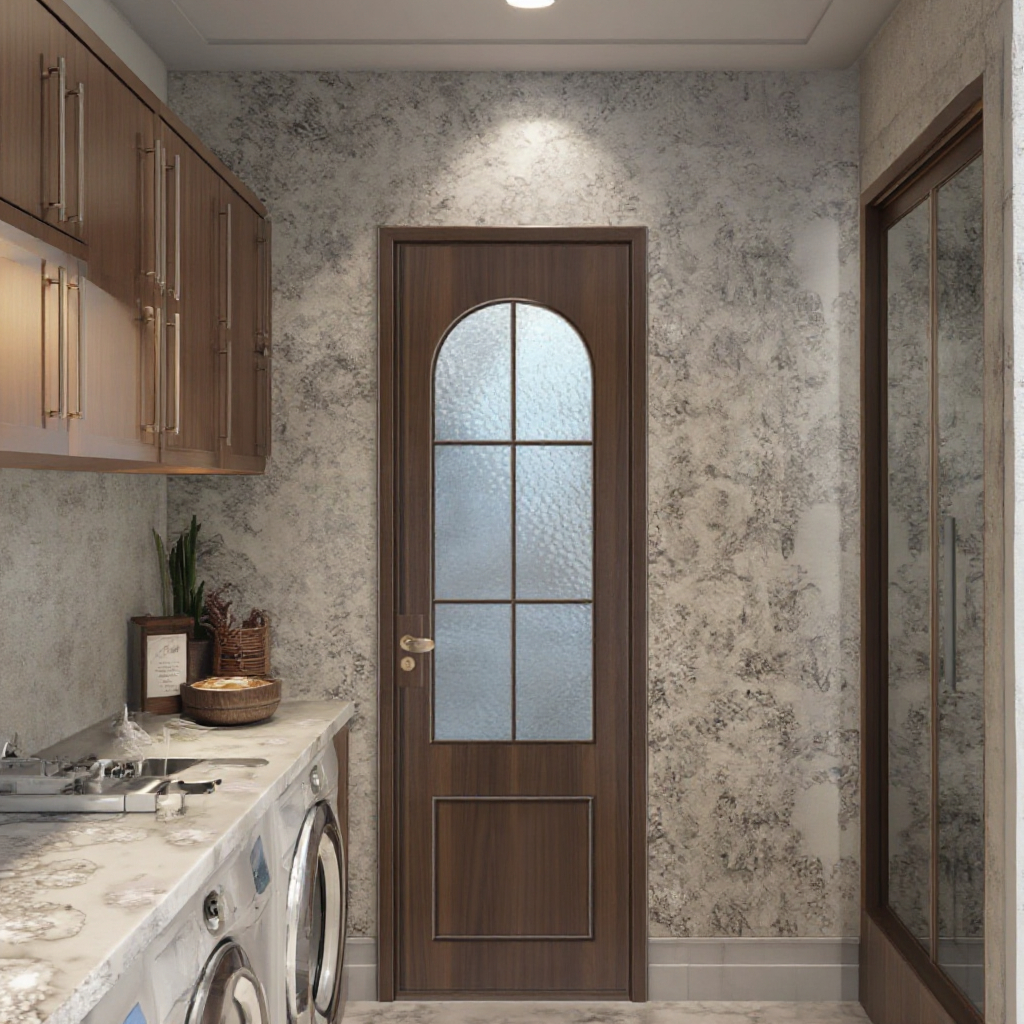 Modern Waterproof Interior Bathroom Door for Villa Bedroom and Laundry American Style Aluminium Glass Door with Customized Size